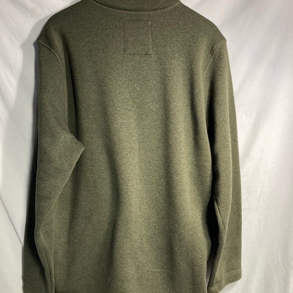 GH BASS & CO OLIVE GREEN KNIT PULLOVER FLEECE LINED SIZE XL - Picture 6 of 7